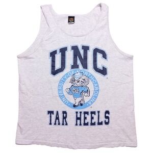 Vintage North Carolina Tar‎ Heels UNC Tank Top Muscle Shirt Made in USA Large L